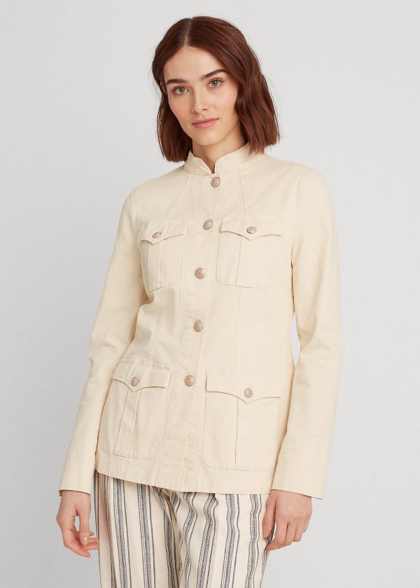 Women's Ralph Lauren Stretch-Cotton Canvas Jackets | 736921GAR